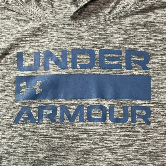 Under Armour Kids Blue/Gray Long Sleeve Dri Fit Hooded Tee Size YM (10/12) EUC - Picture 2 of 4